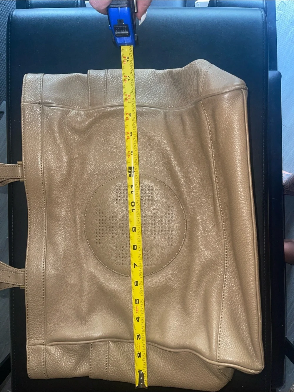 Tory Burch Taupe Pebbled Leather Tote